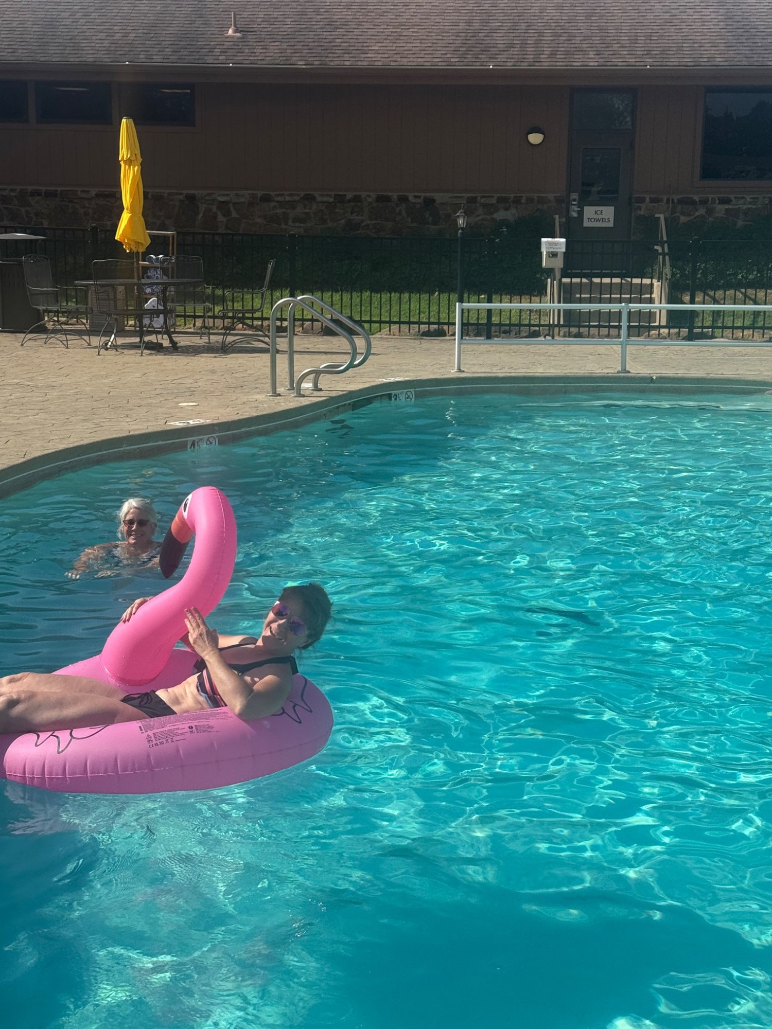 Pool time during the Finding Center retreat